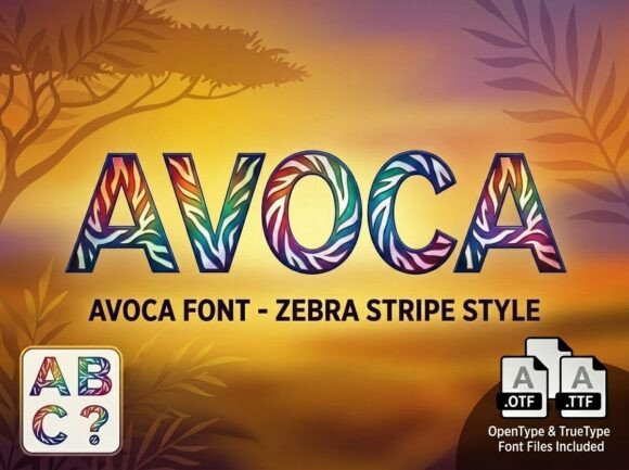 Avoca Display Typeface for Handmade Labels & Printables