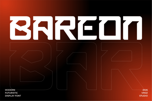Bareon: A Futuristic Display Typeface for Crafters & Sellers