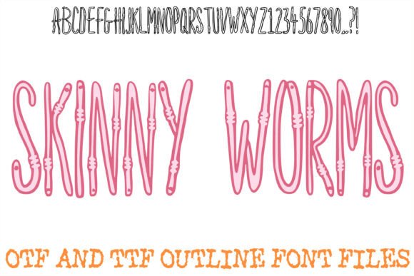 Skinny Worms Font: A Playful Display Typeface for Handmade Creators